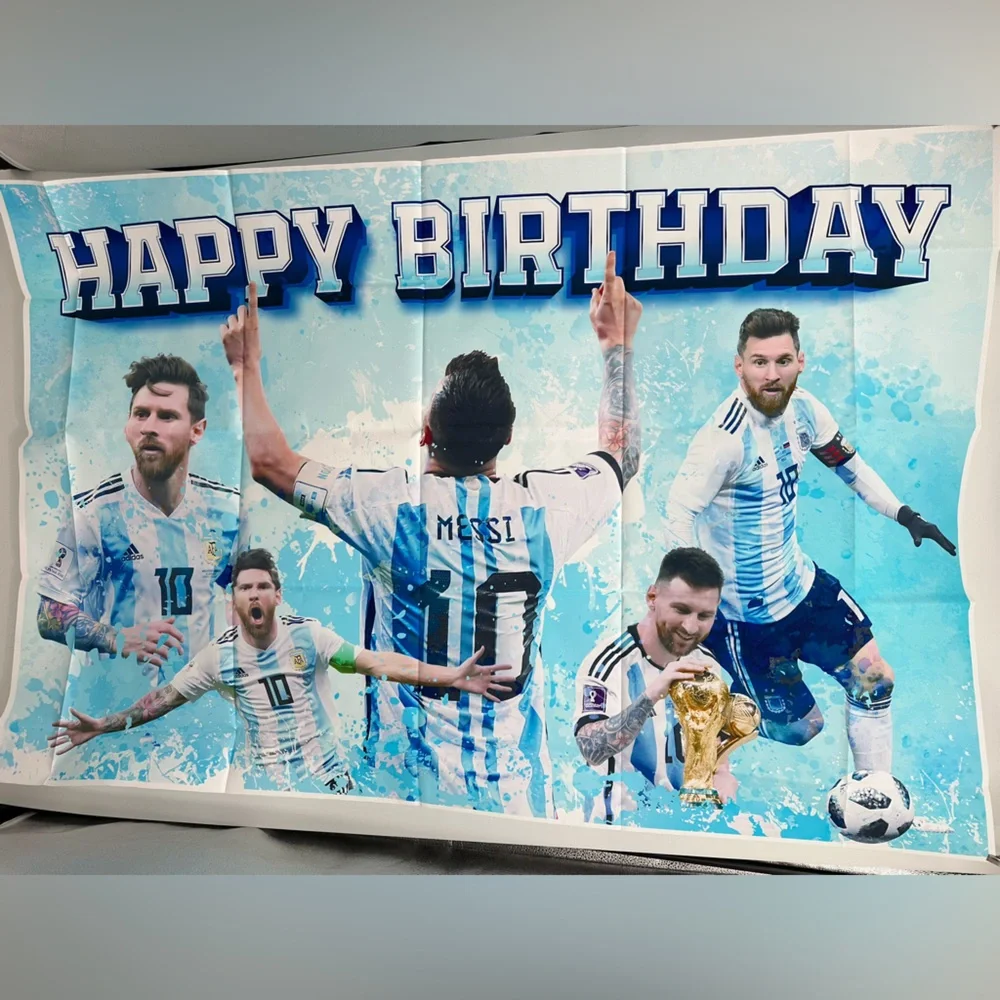 Lionel Messi Happy Birthday Backdrop Banner 3x5Ft